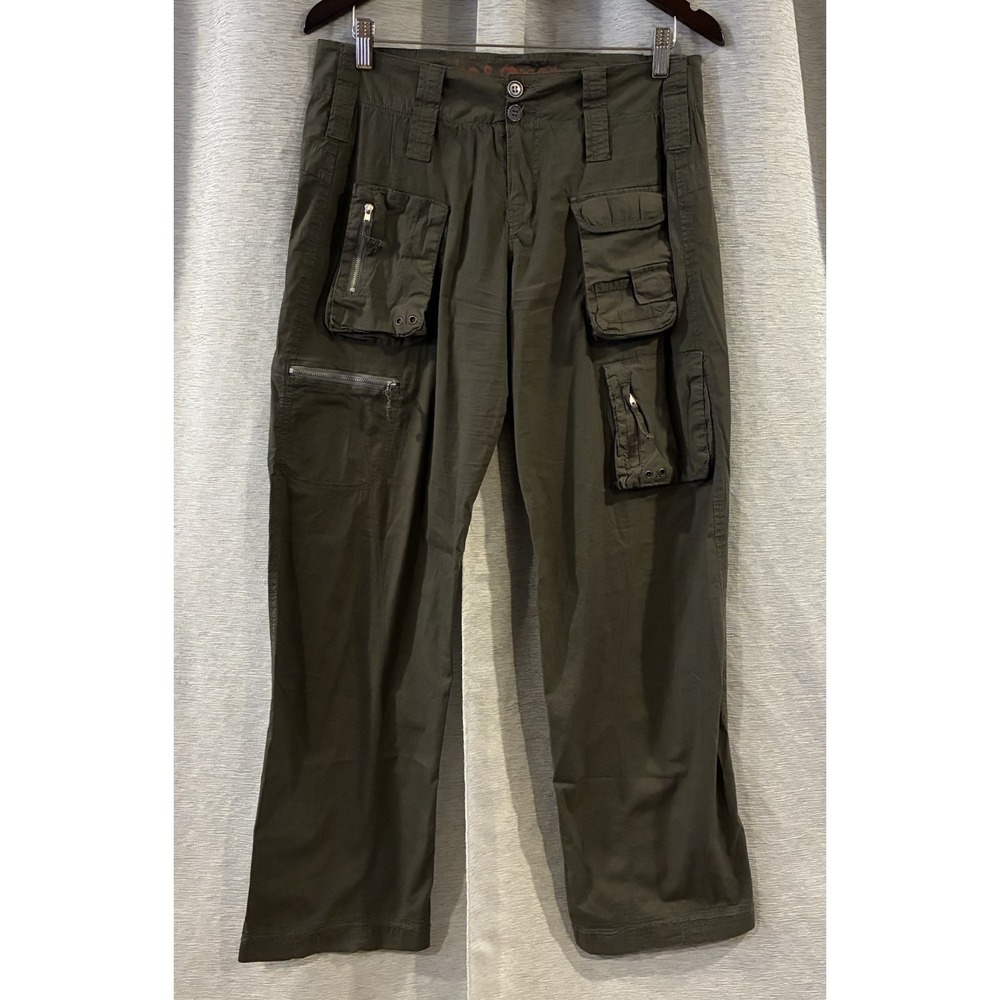 Johnny Was Pete & Greta Women's 8‎ Green Tapered Leg Utility Style Cargo Pants